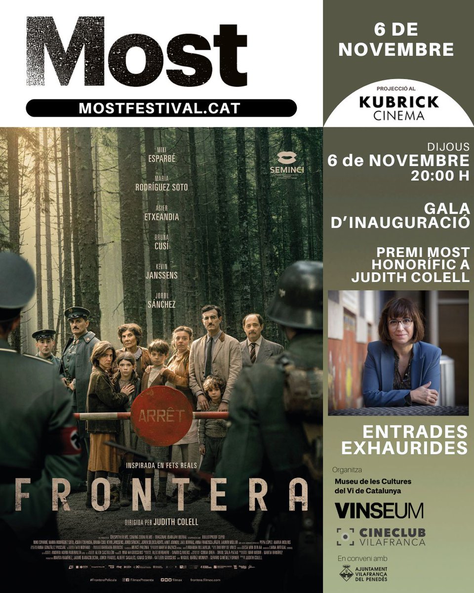 cineclubvila's tweet photo. 🎬🗓️ Aquest dijous al @cineKubrickVila celebrarem la inauguració de la 14ª edició del @mostfestival on es projectarà FRONTERA de Judith Colell, qui rebrà el Premi Honorífic Most. Entrades Exhaurides!

+ INFO 👇
https://t.co/xVlQRMJ6Tq https://t.co/i9F2tUy2pE