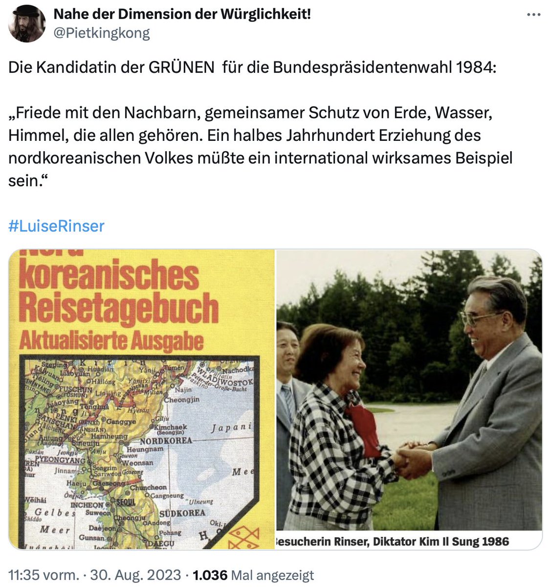 Pietkingkong's tweet photo. @schneidercar Faschisten gehen immer gebündelt u. im Gleichschritt voran! Das gilt auch für Klimafaschos u. ihre degrowth-dystopische #Subsistenz_Elendswirtschaft im Geiste der CO2-Sparer #Pol_Pot & Kim Il Sung, zumal #Nordkorea unter hiesigen Ökolinken schon 1984! als Ökomusterstaat galt.✊🥳 https://t.co/b9GcIoKEYj