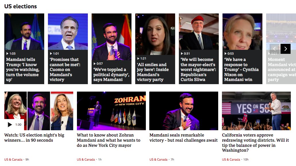 On the front page of the BBC website. This is just mad. The British media's obsession with the minutiae of the politics of a country on a different continent, even its municipal elections, is simply unhinged.