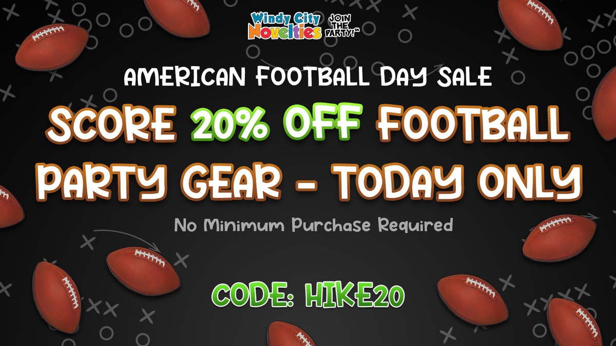 WC_Novelties's tweet image. 🏈 American Football Day = BIG savings!
🔥 Score 20% OFF Football party gear
🎉 Tableware, décor, favors &amp;amp; more for every Game Day
🏆 Stock up for Super Bowl LX, too!
⏰ Ends TONIGHT—don’t drop the ball!
🔑 Code: HIKE20
👉 tinyurl.com/34x8mrva

#FootballParty #TailgateTime