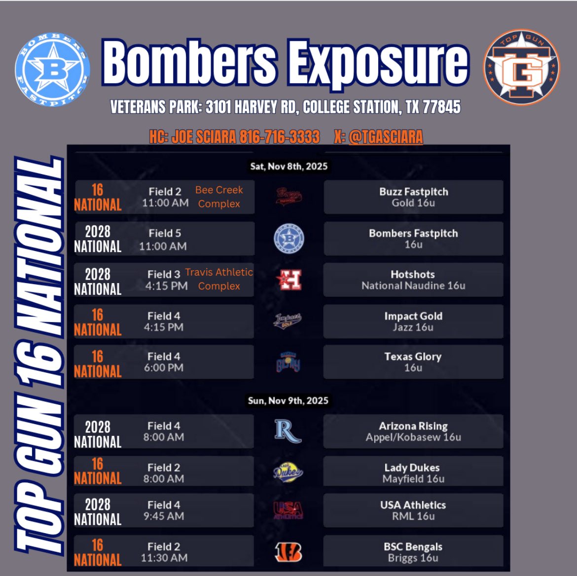 Excited to be back with the 16s national team  <a href="/TGASciara/">Top Gun National 16</a> this weekend at the Texas Bombers Exposure Showcase! Come check us out <a href="/TGA_Turner/">Top Gun National 18U</a> <a href="/LineDsoftball/">Line Drive Media</a>  <a href="/PrepSoftball/">Prep Softball 🥎</a>