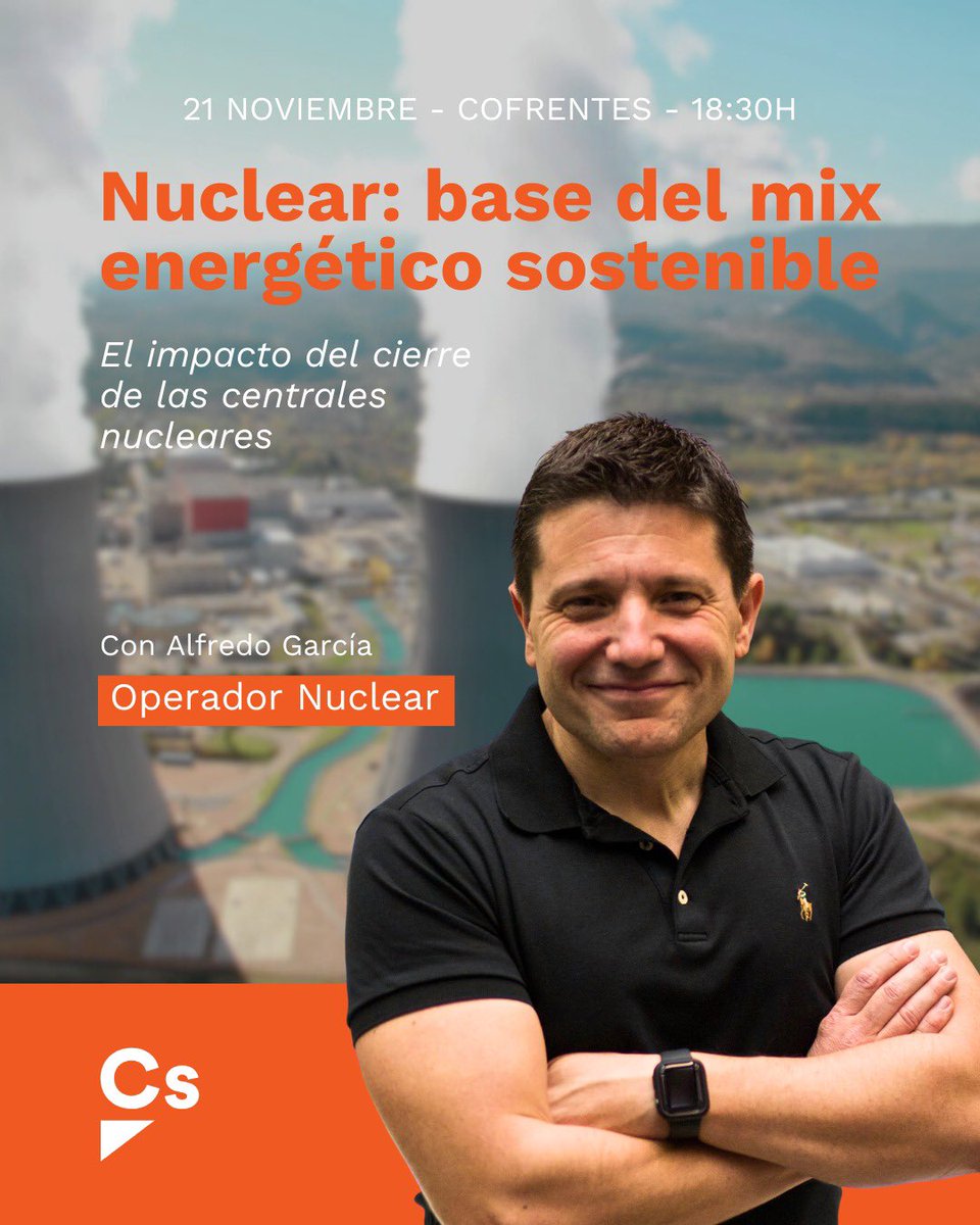La energía nuclear es clave en una transición energética real y sostenible. 

No te pierdas el encuentro “Nuclear: base del mix energético sostenible” con <a href="/OperadorNuclear/">Operador Nuclear</a> 

Frente al dogmatismo, ciencia.
Frente a la ideología, evidencia.

📍 Cofrentes - 21 noviembre - 18:30h