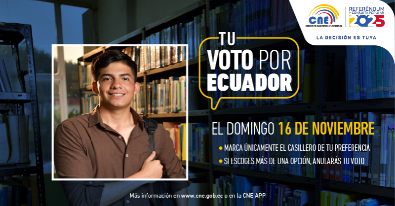 cnegobec's tweet photo. Este domingo 16 de noviembre Ecuador Vota Informado:

Marca únicamente una opción, si eliges más de una  tu voto será anulado.