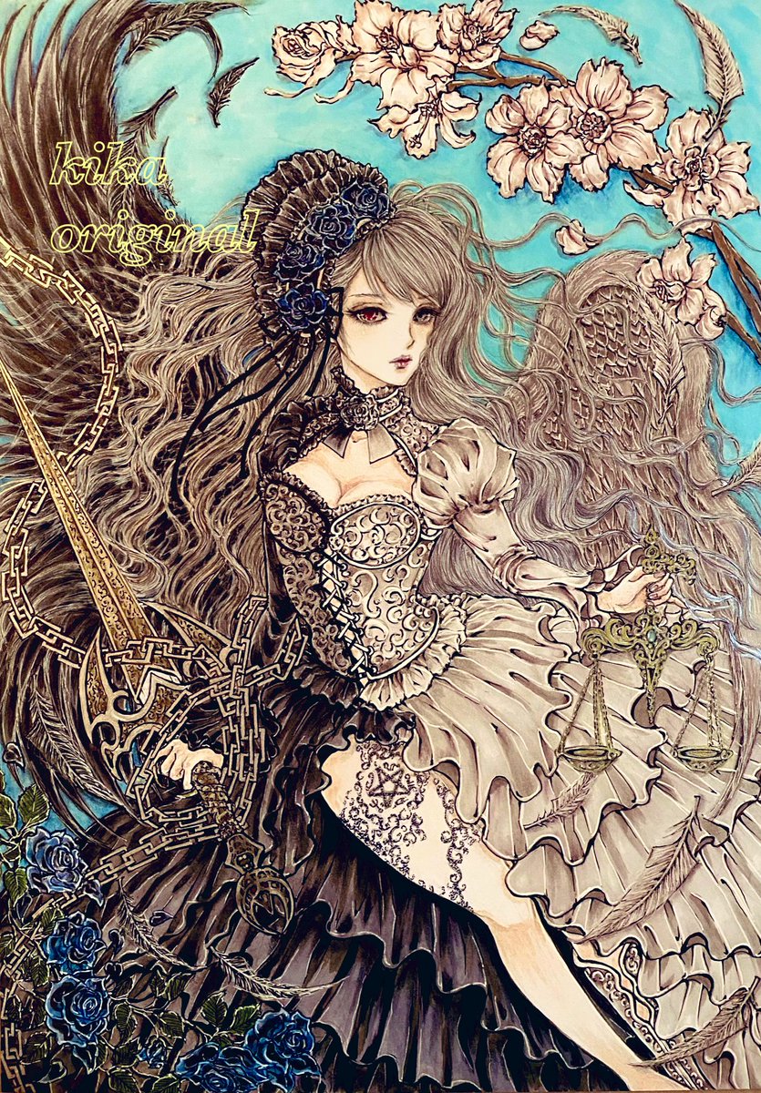 #ごちゃ絵の日
#ゴシック 
過去絵「天使と悪魔」再掲