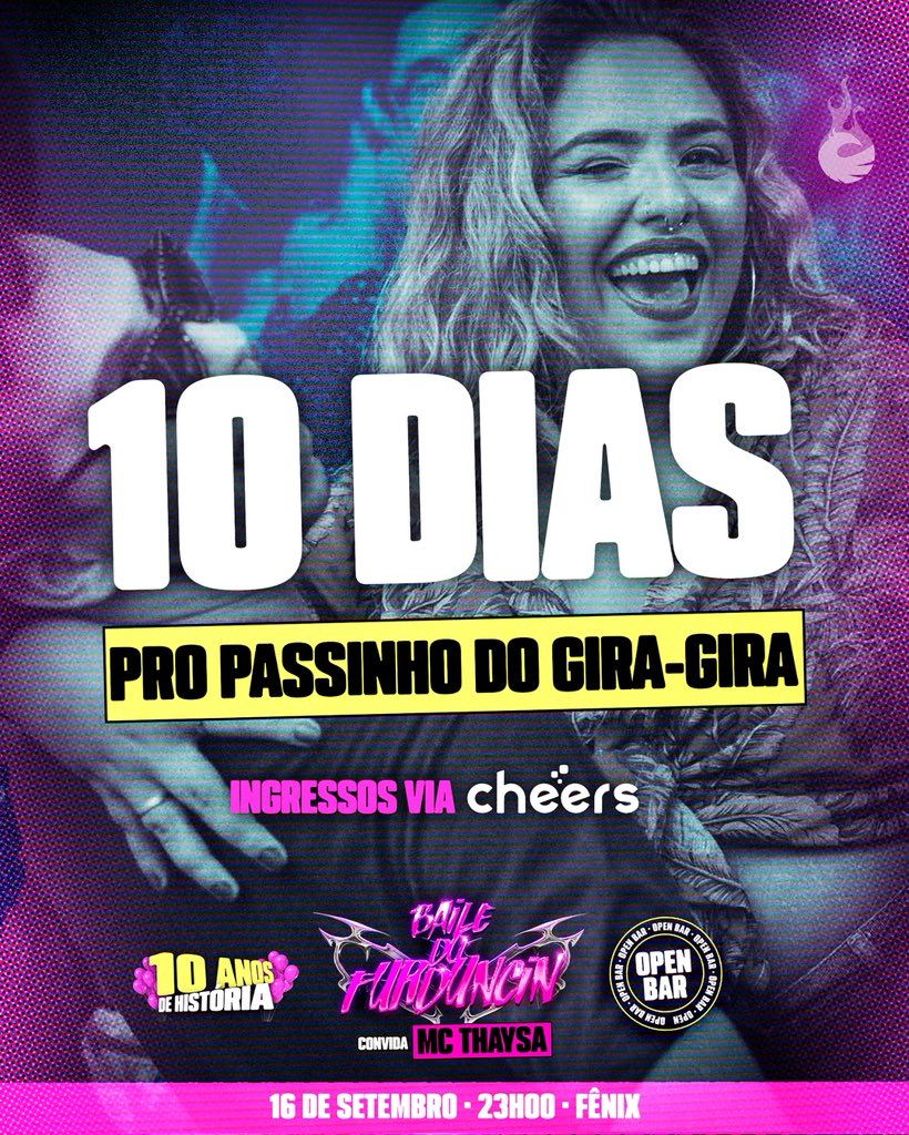 bdfurduncin's tweet photo. FALTAM OFICIALMENTE 10 DIAS! 🍑

15 de novembro vamos comemorar 10 anos de história e muita sarradas do Baile favorito da ZO! 

🎟️ Ingressos disponíveis: https://t.co/9LFReRcrhd https://t.co/4YnLMFTTpQ