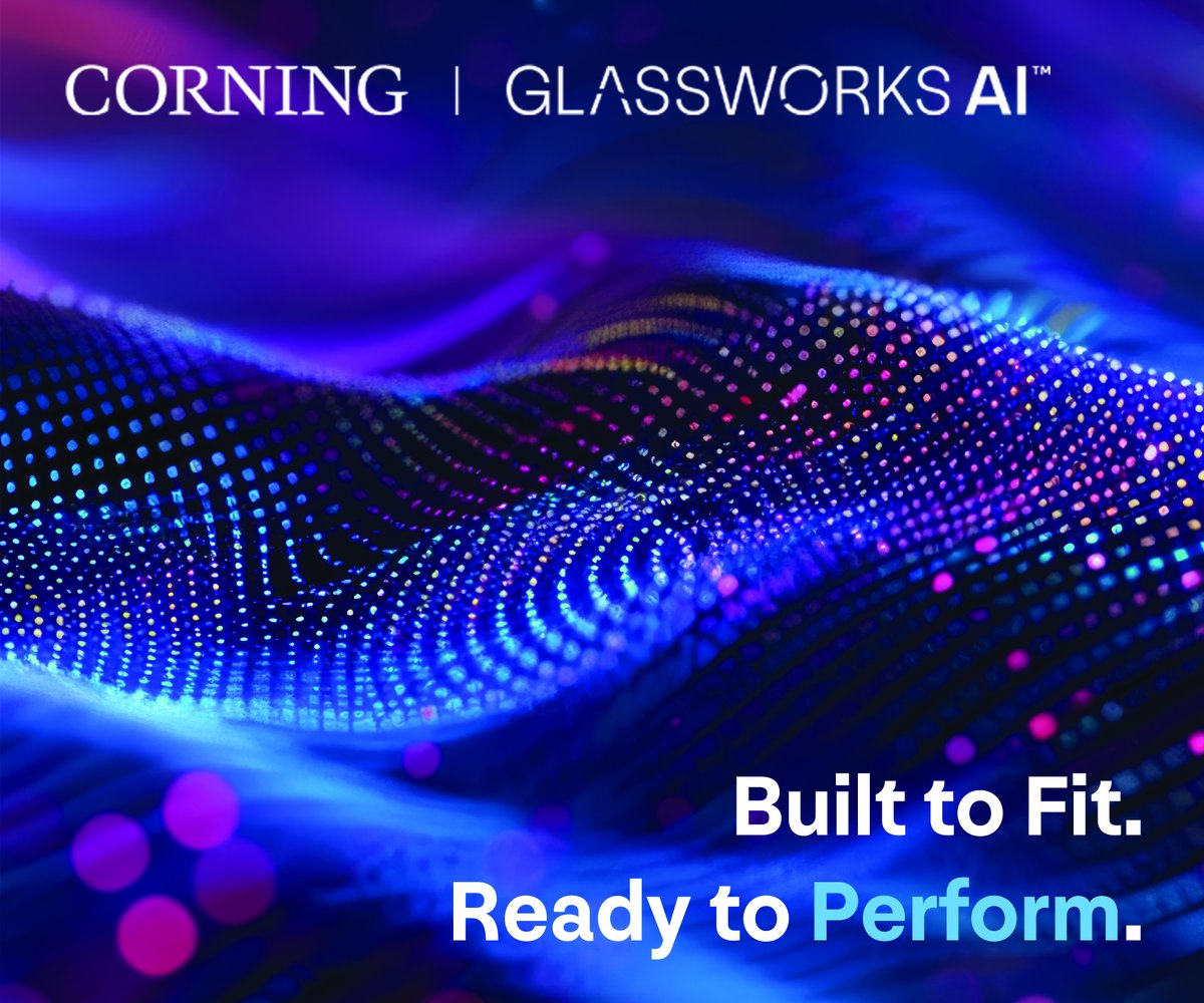 CorningOpComm's tweet photo. AI is rewriting the rules.
#GlassWorksAI is redefining the wiring.
Delivering #hyperscale speed, density, scalability, and full customization, empowering your #datacenter to meet tomorrow’s demands today.
🌐 Learn more: https://t.co/2CMQATQxYB https://t.co/jmRa2lmlAc