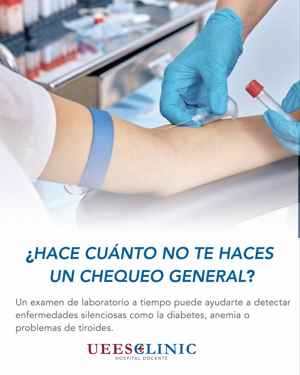 UEESClinic's tweet image. No esperes sentirte mal para cuidar de ti 💛
Un chequeo a tiempo puede marcar la diferencia entre prevenir y tratar.
Confía en nuestro laboratorio para mantenerte un paso adelante en tu salud.

#LaboratorioClínico #Prevención #UEESCLINIC #CuidamosTuSalud