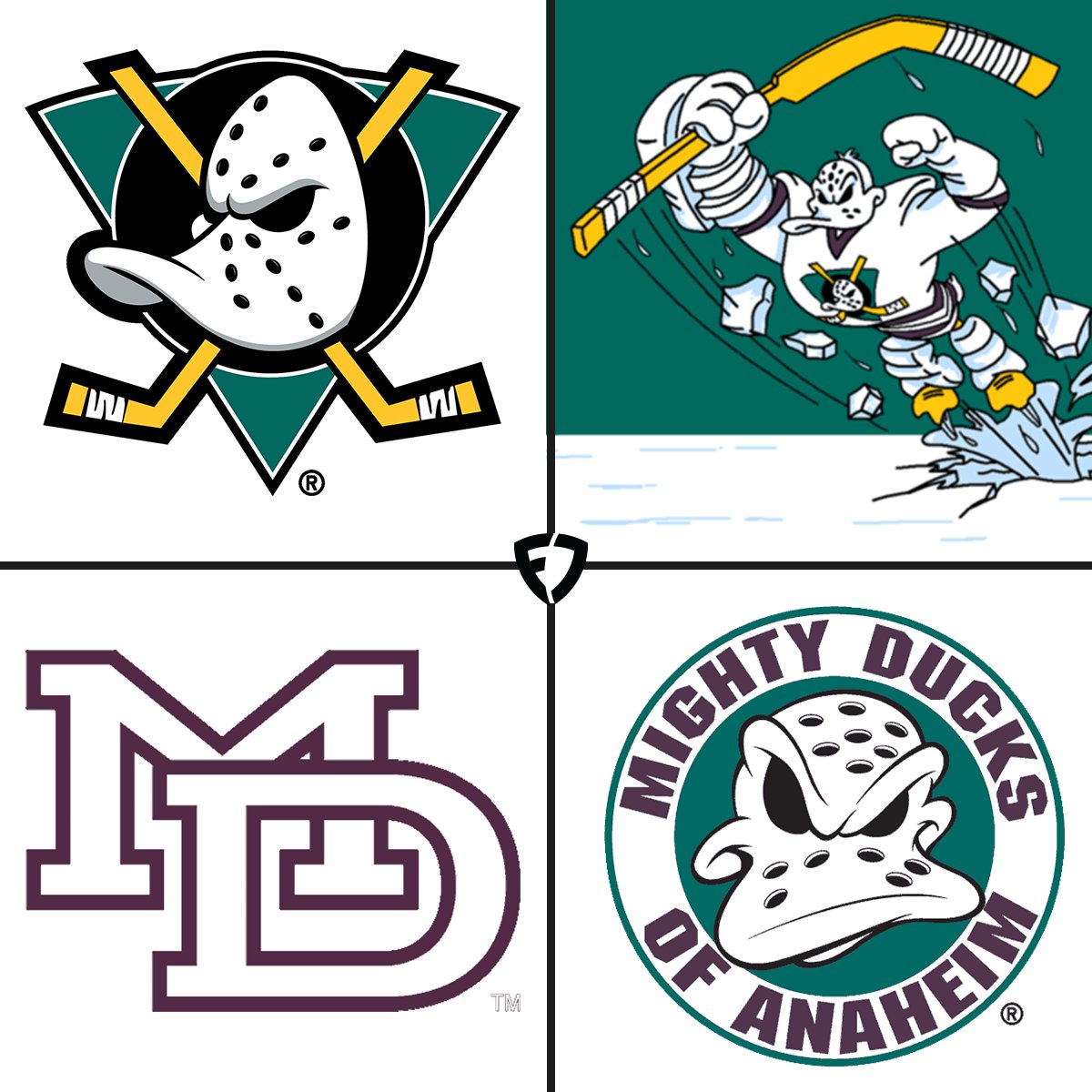 FanDuel's tweet image. The Anaheim Ducks have an UNMATCHED logo history 😍

via @sportslogosnet | #FlyTogether