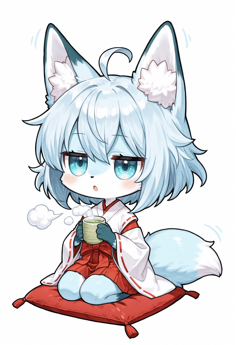 寒くなると熱いお茶がおいしくなる🍵

ケモ度増しちびキャラ実験中