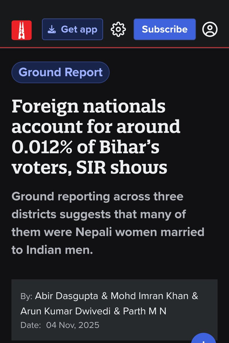The BJP has been talking about "infiltrators" leading up to Bihar elections.

But foreign nationals make up less than 0.012% of the state's electorate.

Many of them are Nepali women married to men in North Bihar.

Story with <a href="/AbirDasgupta101/">Abir Dasgupta</a>, Arun Kumar Dwivedi, Mohd Imran Khan