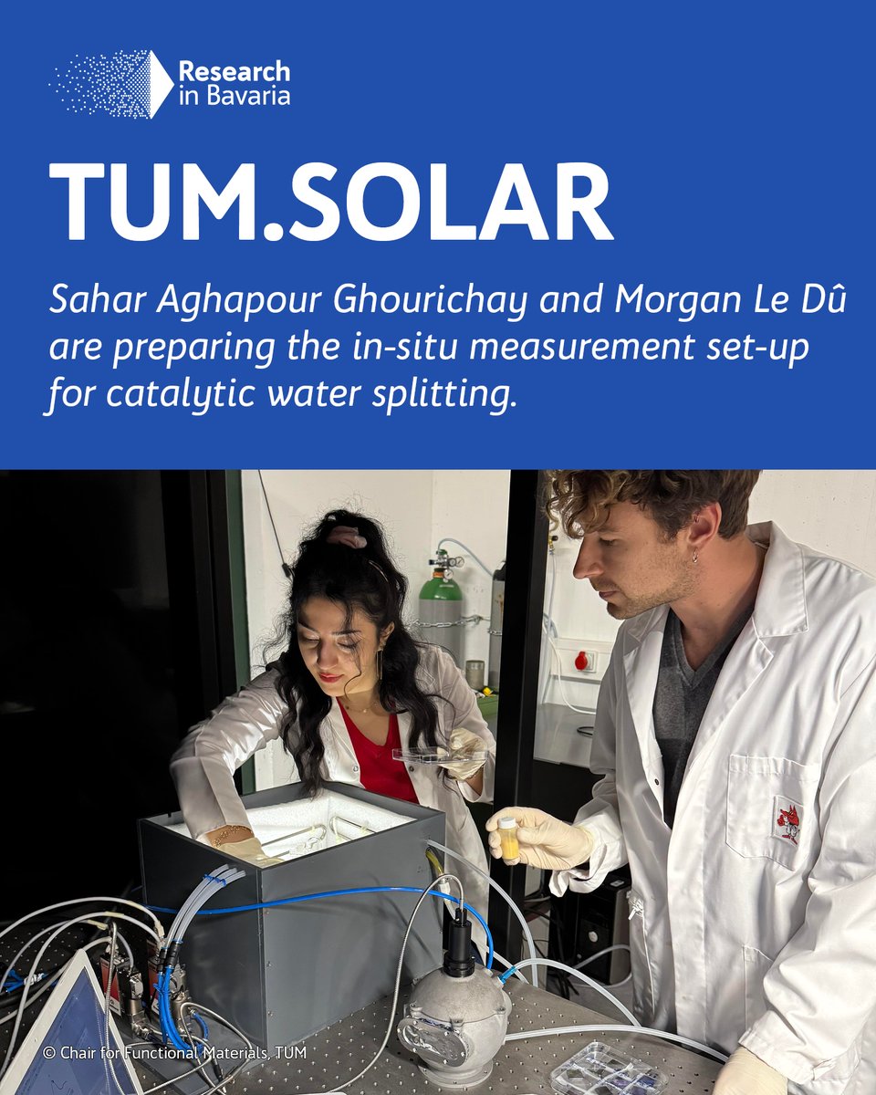 researchbavaria's tweet image. 🔬 Inside the Key Lab: Funded by @BayStMWK, #SolTech unites five Bavarian unis – @LMU, @TUM, @JMU, @FAU &amp;amp; @UniBT – to advance solar tech. At @TUM, the Müller-Buschbaum group develops hybrid hydrogels for efficient H₂ generation in ambient air.
#TUMSolar #ResearchInBavaria
