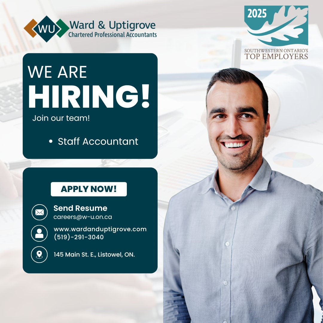 We're hiring!📢

Ward &amp; Uptigrove is currently seeking a Staff Accountant to join our team.
If you’re looking to grow your accounting career in a supportive and collaborative environment, we’d love to hear from you!

For more information or to apply visit:
workforcenow.adp.com/mascsr/default…