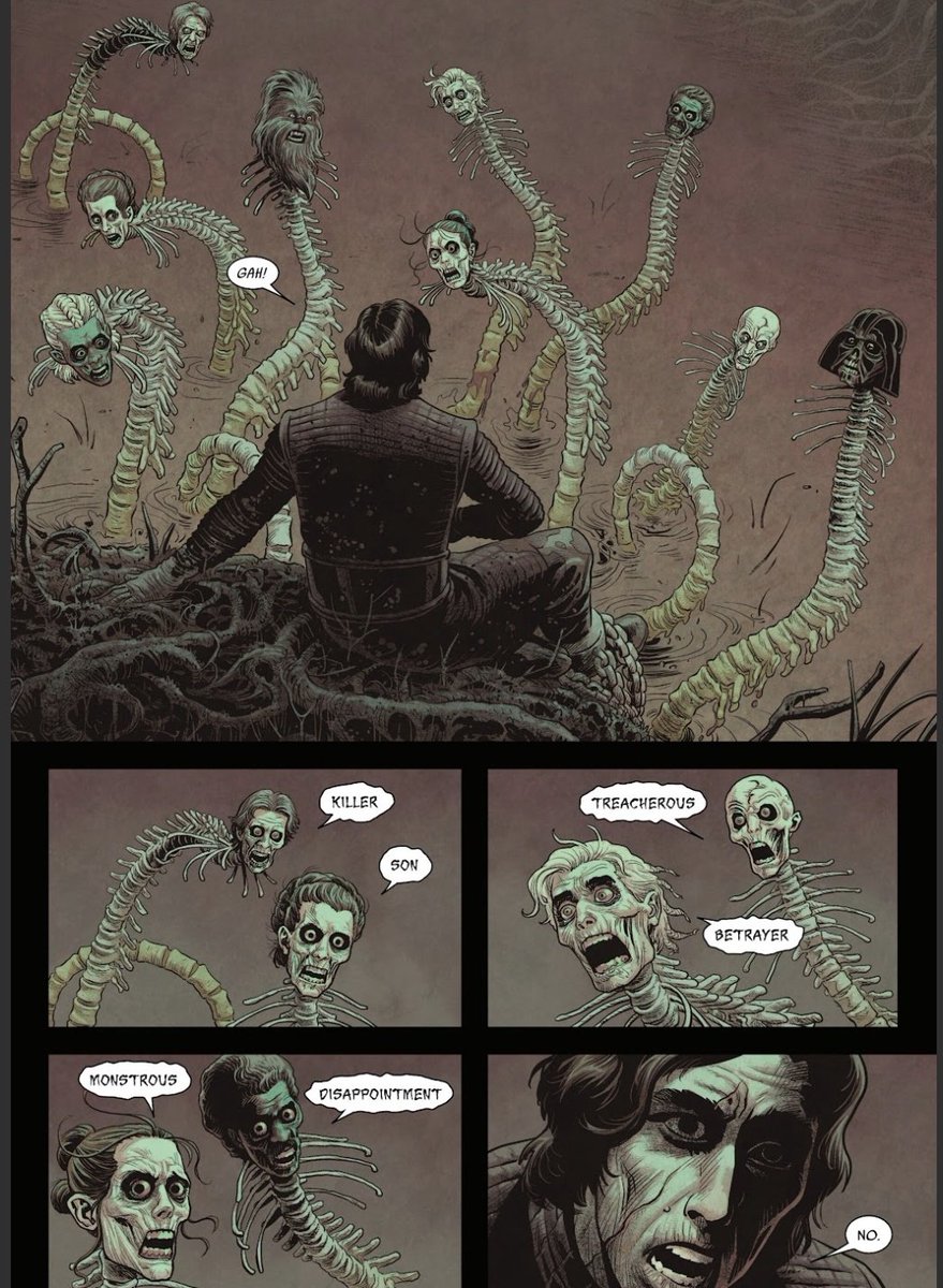 ben solo sees a horrifying spectre of rey, his family/friends disappointed in him in legacy of vader: vol. 10