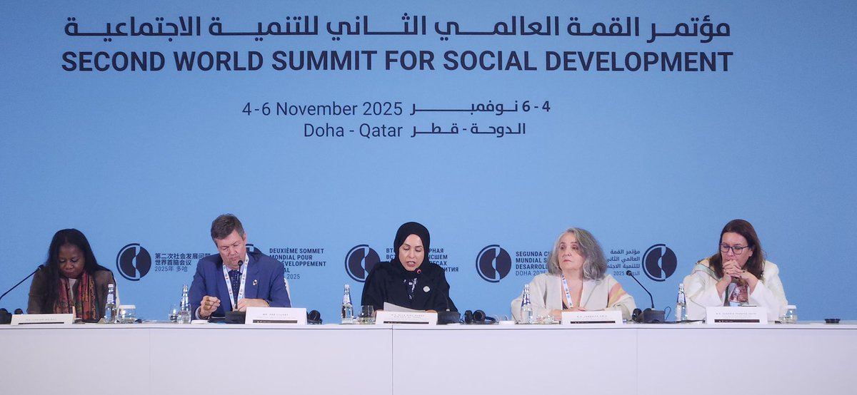 I underscored 🇶🇦 commitment to global partnerships &amp; intl cooperation that advance safe &amp; inclusive pathways for youth in sport at #SocialSummit2025 HL Dialogue "Copenhagen to Doha: Tackling vulnerability &amp; exploitation linked to sport" convened by #Qatar #Monaco <a href="/iocmedia/">IOC MEDIA</a>