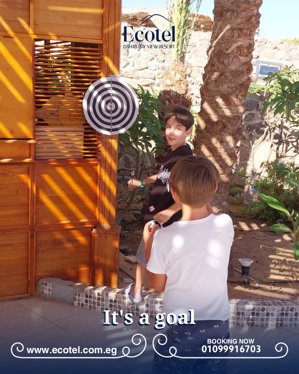 ecoteleg's tweet image. Challenge your friends and aim for the perfect shot 📷
At Ecotel, our darts game brings excitement, laughter, and a little friendly competition to your stay!
Book Now: +201099916703
#EcotelDahab #Dahab #paradise #booking