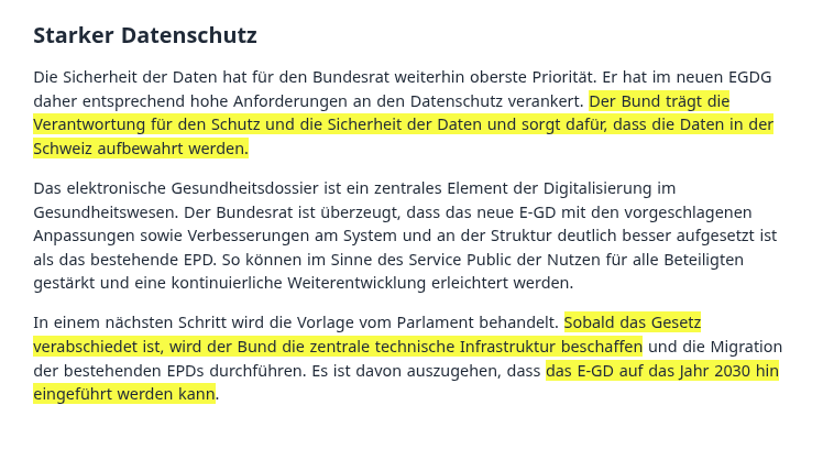 barbouillech's tweet photo. "Bundesrat beschliesst Neuausrichtung: Elektronisches Gesundheitsdossier E-GD löst EPD ab"
➡https://t.co/CM9ZbhLCFu
Das #EPD landet im Müll.
Das #EGD ist für 2030 geplant. Und wird genau so scheitern. https://t.co/9nwj2oSZFF