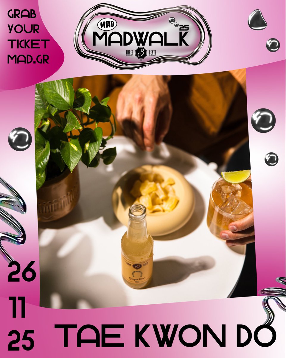 madtv's tweet photo. #ThreeCents x #MadWalk25

Ένας συνδυασμός ginger και μπαχαρικών που προσθέτει μια εκρηκτική νότα σε mules, punches και nonalcoholic cocktails.🍸

 #GingerBeer #MadWalk https://t.co/uVC5IG9pid
