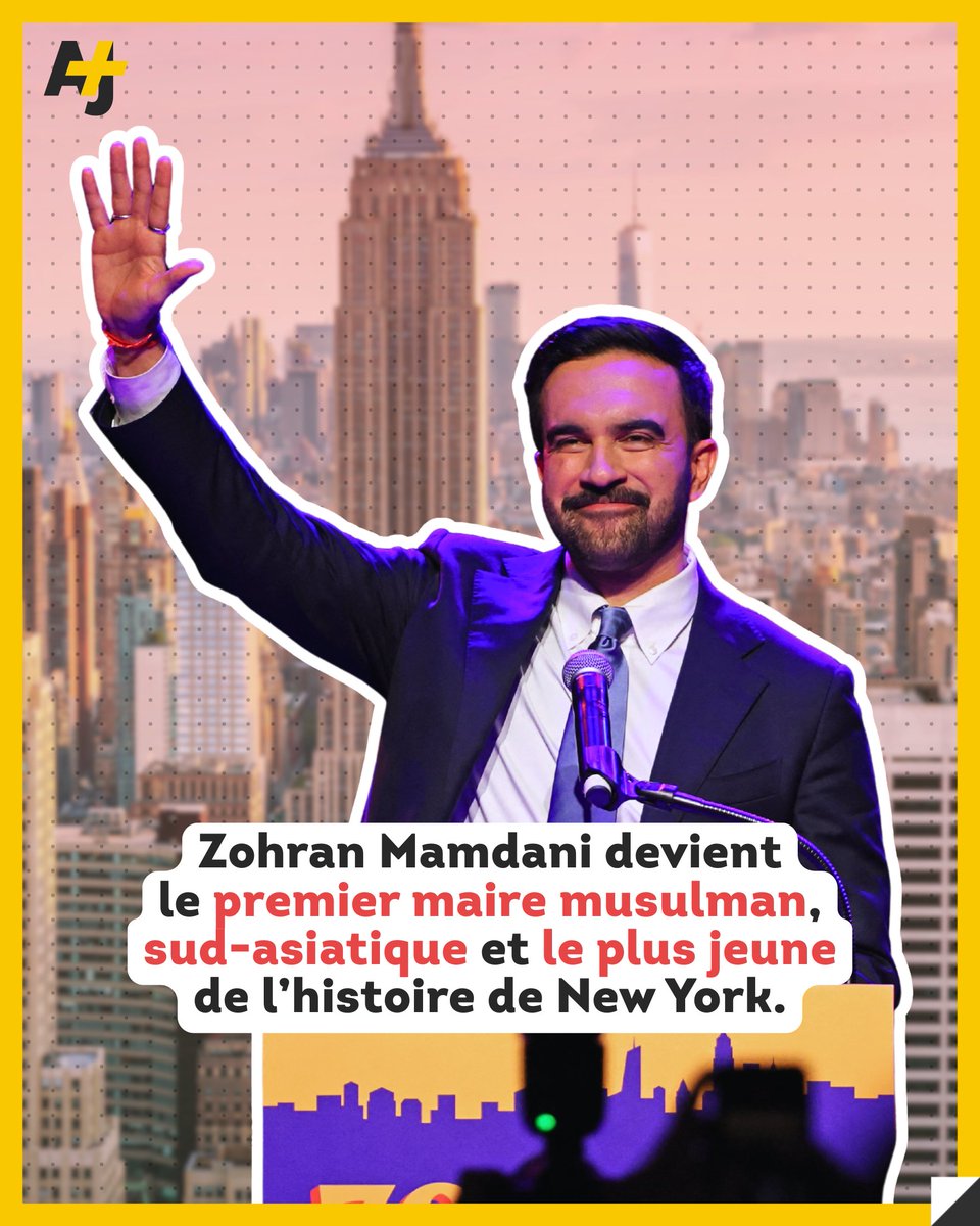 À 34 ans, Zohran Mamdani, socialiste revendiqué, remporte la mairie de New York et deviendra en janvier 2025 le premier maire musulman de la plus grande ville des États-Unis.