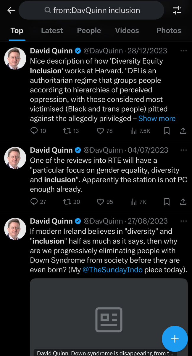 GymRobcom's tweet image. “I support inclusion, equality..dignity for all”

I only searched inclusion, and several tweets mocking inclusion came up

Including saying Ireland is PC enough without promoting equality and inclusion. 

Comparing equality and inclusion to an authoritarian regime