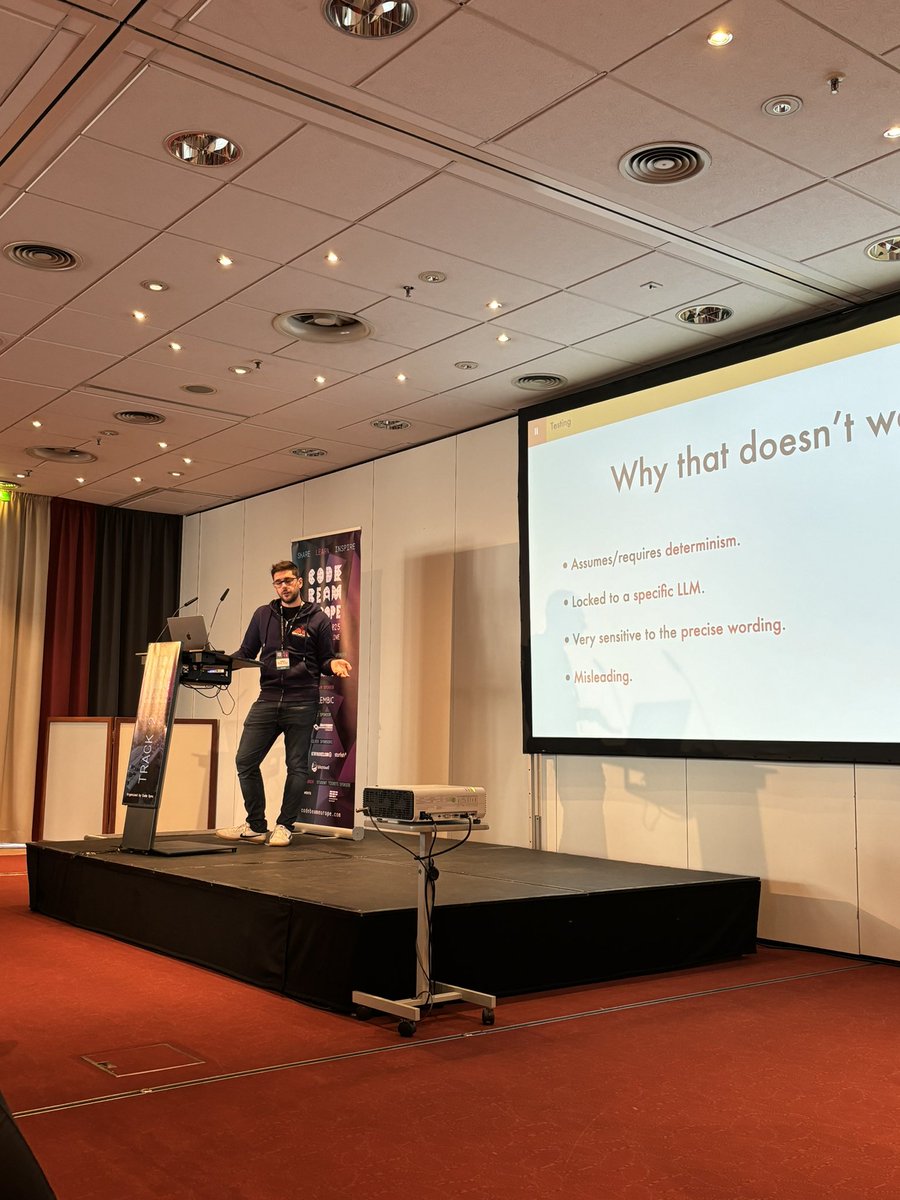 ErlangSolutions's tweet image. Our very own Hernan Acosta is on stage talking about Testing LLM-Driven Apps showcasing what to measure, when to trust it, and how to catch confident nonsense. 🌐

Want to know more about his talk and testing LLM driven apps? Make sure to catch him at our stand!