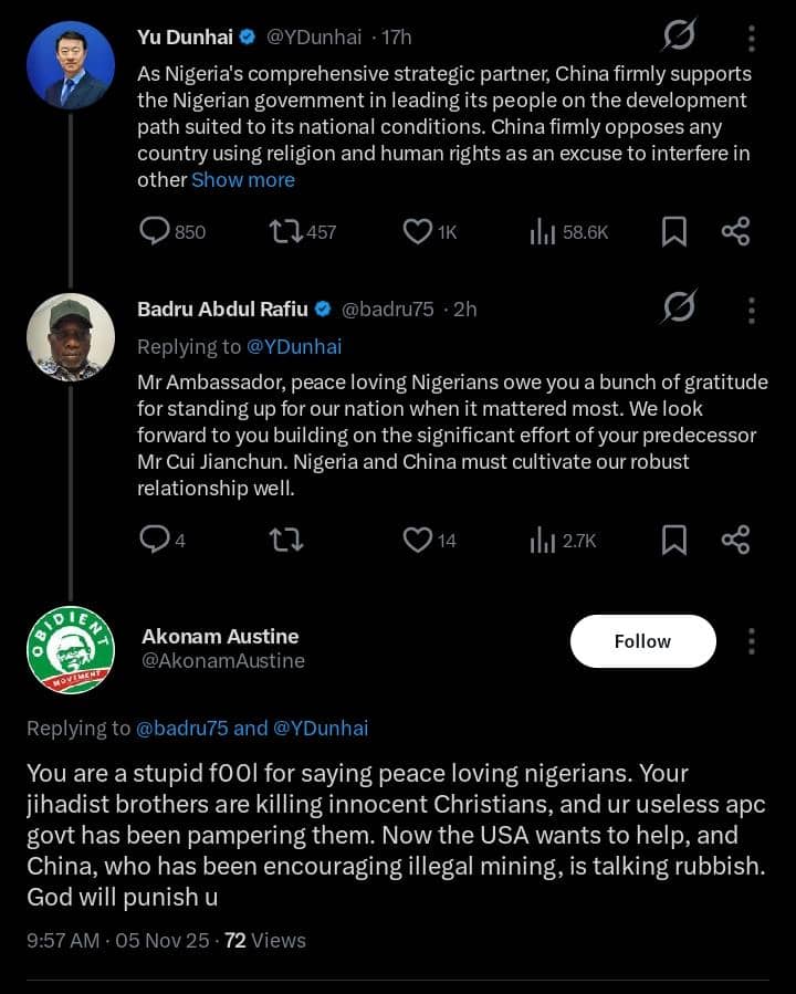 web_stacker's tweet image. You aren&apos;t wise either. This is not about Christian genocide, I don&apos;t know why it is still very hard for you lots realize this yet. Innocent Nigerians are being killed regardless of religion. Stop making this a religion-genocidal-based topic because it&apos;s disgusting and tiring!