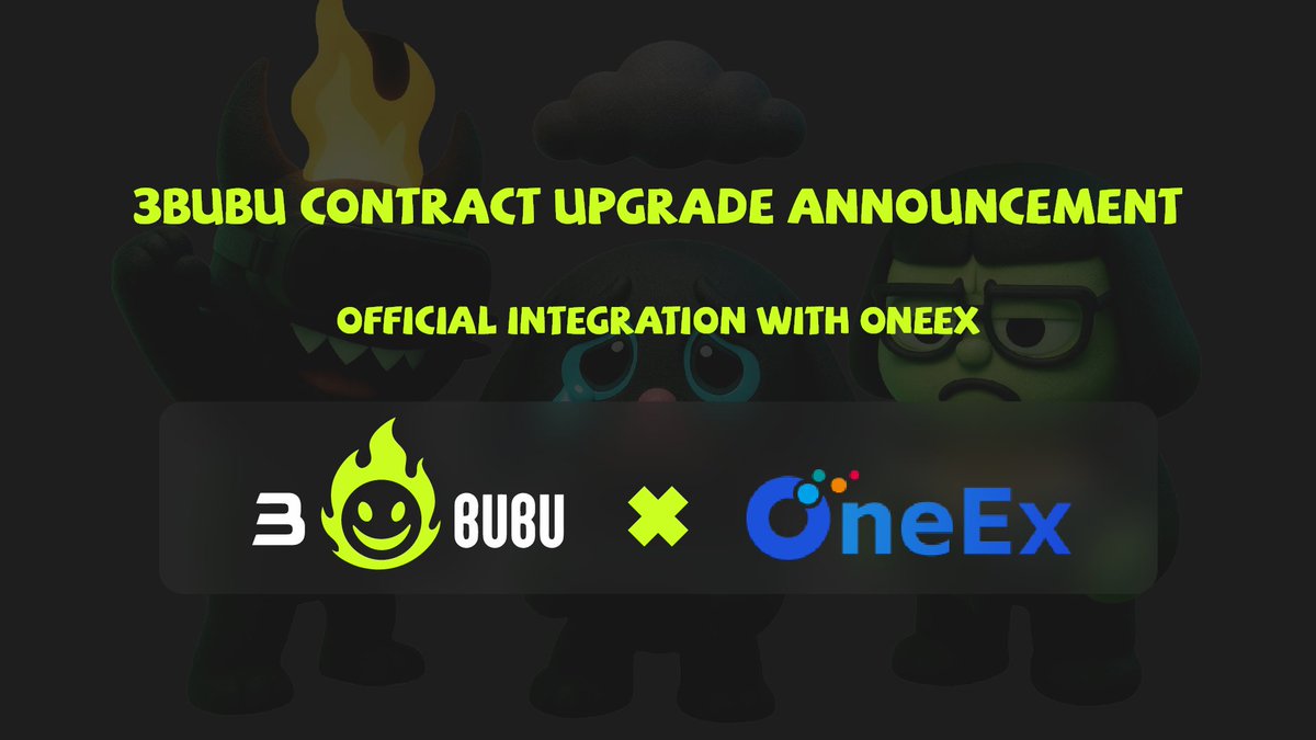 Three_BuBu's tweet photo. 🟢 3BuBu Contract Upgrade Announcement｜Official Integration with OneEx

Dear 3BuBu Global Users,

To support 3BuBu’s official listing on OneEx and advance our global compliance strategy, the platform will soon complete a comprehensive smart contract upgrade, designed to deliver a more secure, efficient, and scalable global ecosystem.

🔹 Contract Upgrade Details
New 3BuBu Contract Address:
0xc7a5fd8773d0644D2301e888194c86346DcC6a6a

The new contract will:
✅ Be fully compatible with OneEx’s audit framework
✅ Introduce the 3RS Treasury Reserve Mechanism
✅ Support the EIR Elastic Issuance Regulator
✅ Enhance overall system performance and security standards

⛓️ About the Old Token
The old contract token remains tradable on-chain and is not affected by this upgrade.

🔹 Partnership Progress
3BuBu will enter a deep strategic collaboration with OneEx, jointly developing a
Trading × Rebase × Treasury Collaboration mechanism — pioneering a new era of
“Web3 Emotional Finance × Regulated Trading Ecosystem.”

📅 Timeline
- Contract upgrade & synchronization: In progress
- November 11, 2025 — 3BuBu officially launches on OneEx

📲 OneEx Registration Link
👉 https://t.co/Q4j9d76IfU

3BuBu Official Team
November 5, 2025