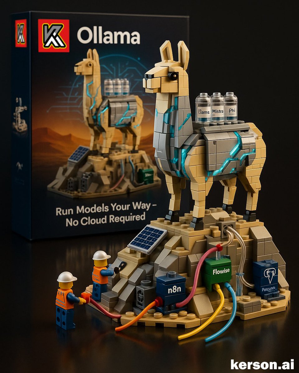 KersonAI's tweet photo. AI consulting isn’t about picking the “best” tool. It’s about how different tools fit together.

Like combining LEGO sets, the real creativity comes from how you connect, adapt, and recombine parts into something new.

#ai #ollama #lego https://t.co/mlg5tBys8U