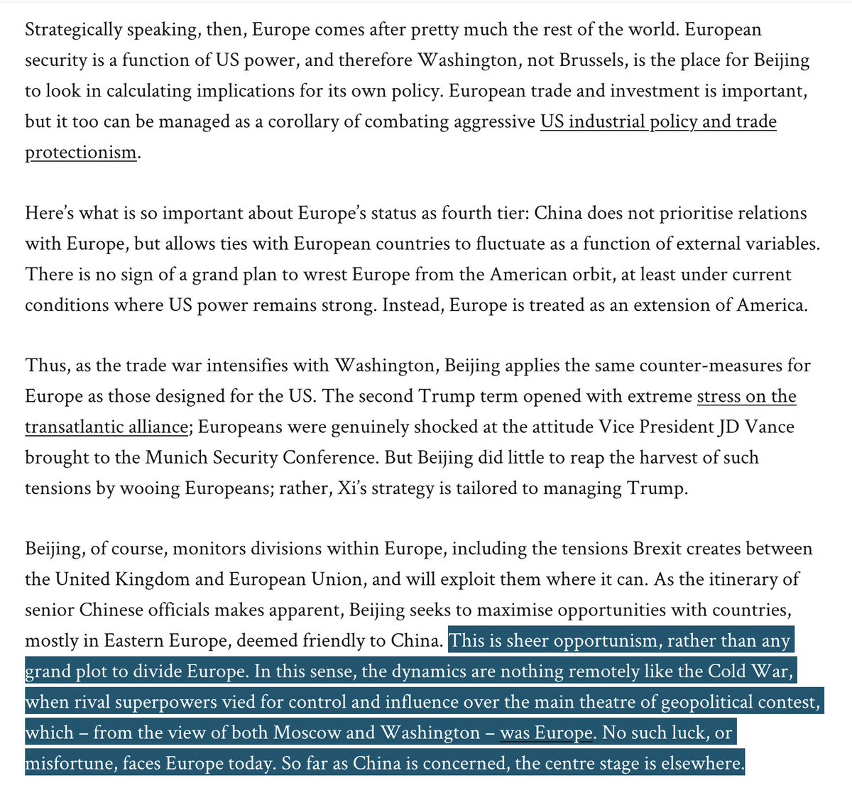 Una píldora importante para curar el Síndrome del Protagonista que aún padecen algunos europeos. Casi nada de lo que suc