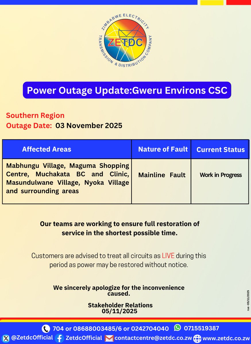 AsterXe_dex's tweet image. #PowerOutageUpdate
#SouthernRegion
#GweruEnvirons