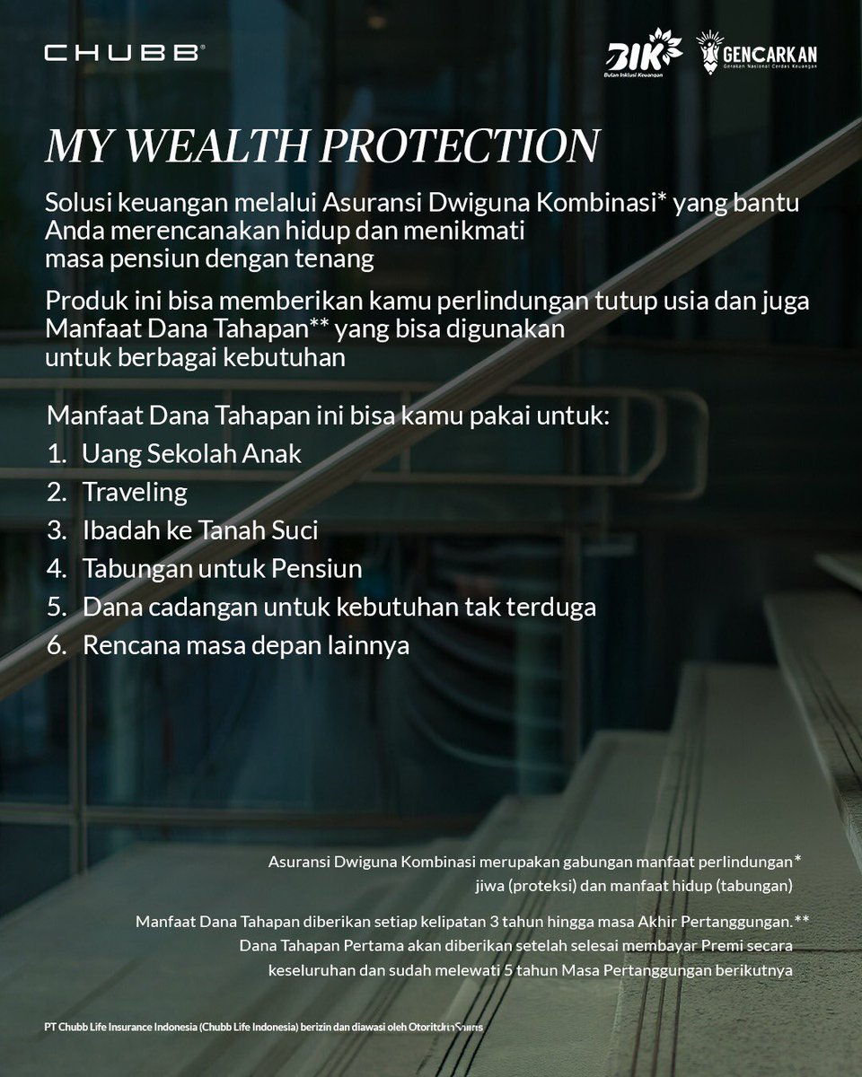 Chubb_ID's tweet image. Nabung itu bukan soal sisa, tapi langkah awal buat wujudkan mimpi 
Pilih tabungan sesuai tujuan, konsisten dengan jalani langkah simpel, dan jangan lupa tambahin proteksi biar makin tenang.

#TogetherWithYou