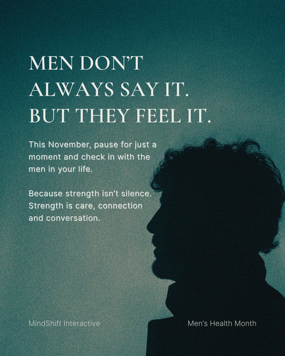 At MindShift, we believe conversations change things.
So this month, we’re holding space for the men we know, work with, love and learn from.

A check-in can be enough to begin.
“I’m listening. How are you, really?”

#MensHealthMonth #MindShifters #Movember