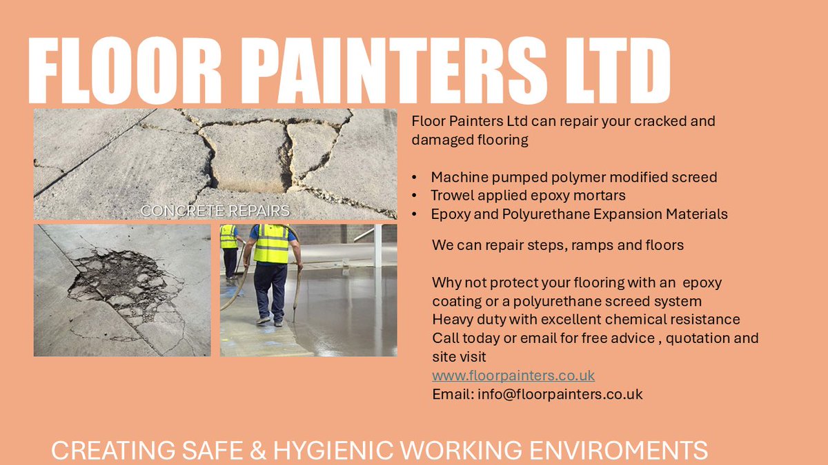over 30 years experience in industrial flooring <a href="/floorpainters/">Floor Painters Ltd</a> it not just about floor painting . Our teams can repair your damaged flooring creating safe &amp; hygienic working environments