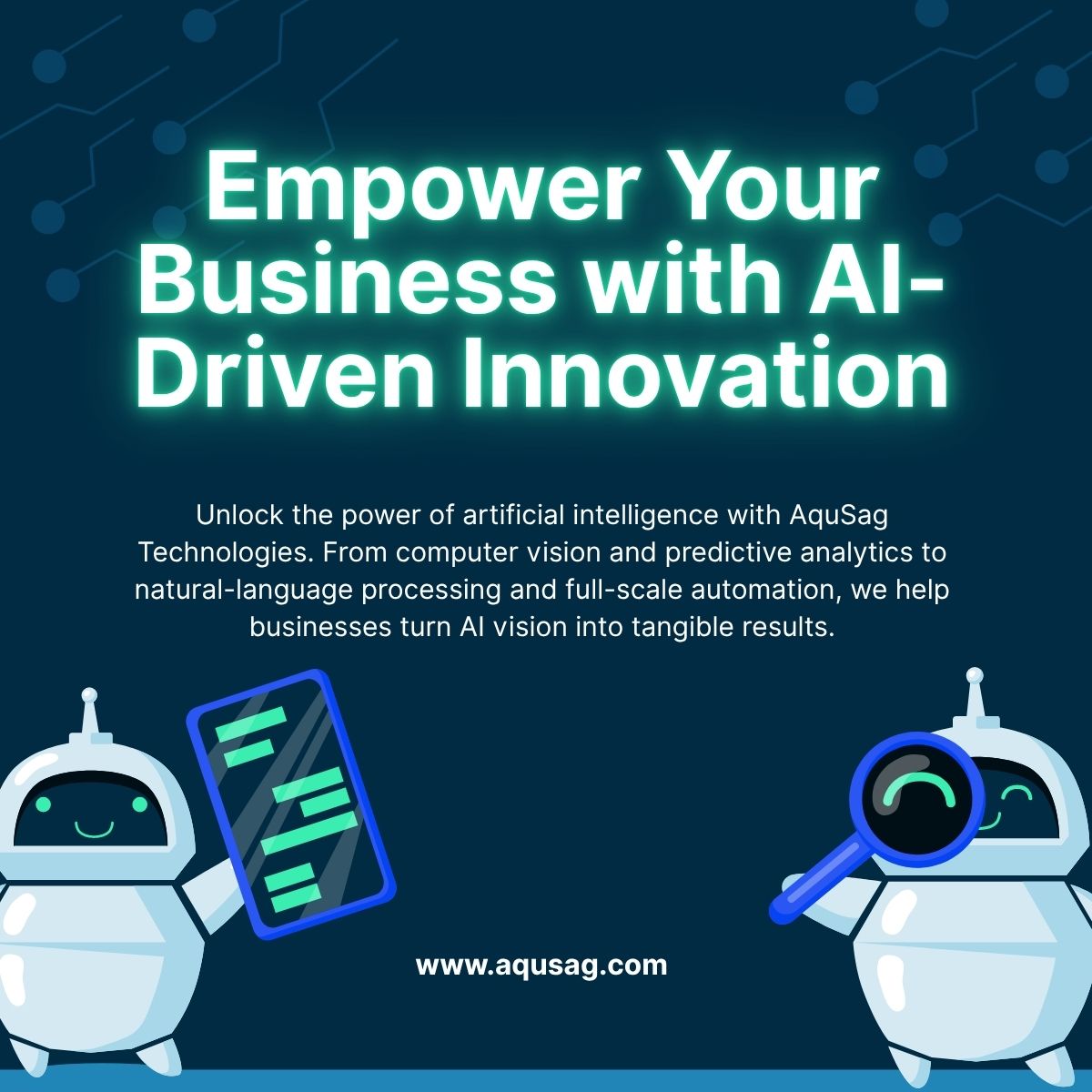 aqusag's tweet image. Transform your business with AI-powered solutions! At AquSag Technologies we deliver custom machine learning, NLP &amp;amp; computer vision services to automate, secure &amp;amp; scale your operations.

Discover more 👉 aqusag.com/artificial-int…

#AI #MachineLearning #BusinessTech