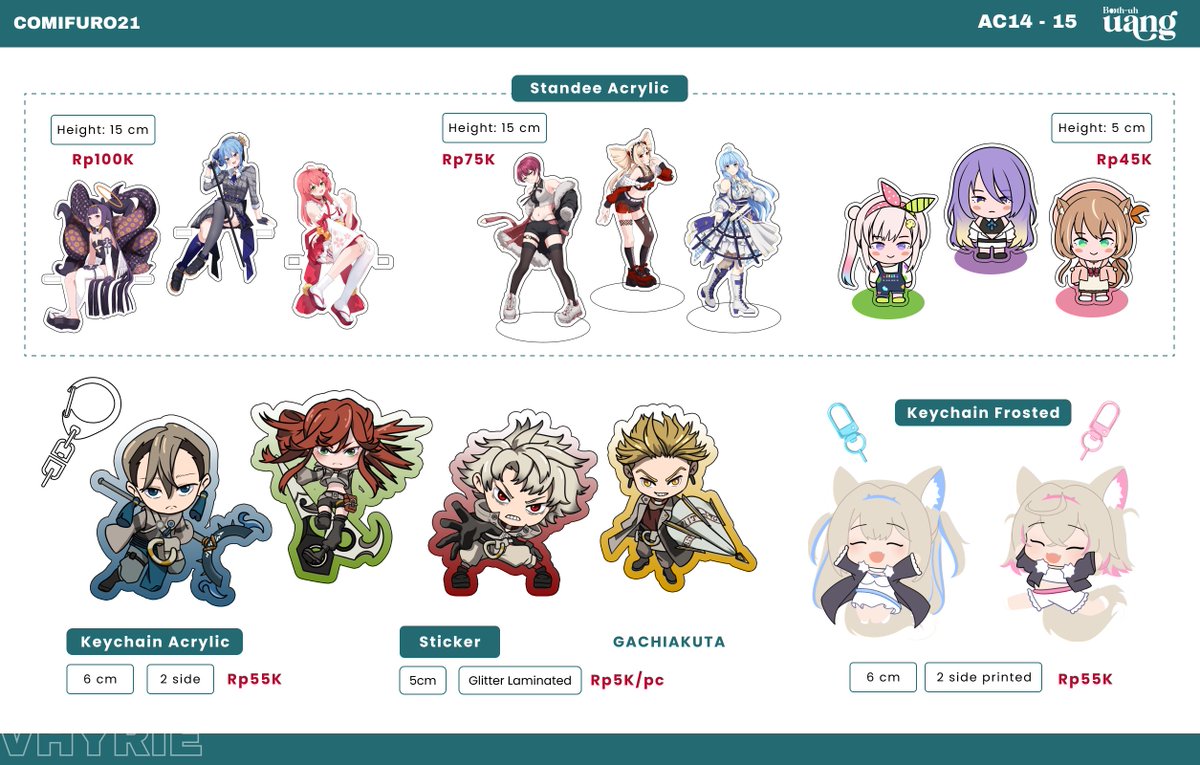 vhyrie_'s tweet image. 🩷 &amp;amp; 🔁 are super appreciated!

Hewwroo~! Here's my OTS catalogue for #CF21! :D
Mail orders will open after the event

📅 Both days!
📍 @BoothuhUang x @wargavirtual48 AC 14-15

Fandom:  Hololive, JKT48V, Gachiakuta
More details in the reply! 🌸
#comifuro21 #cf21catalogue