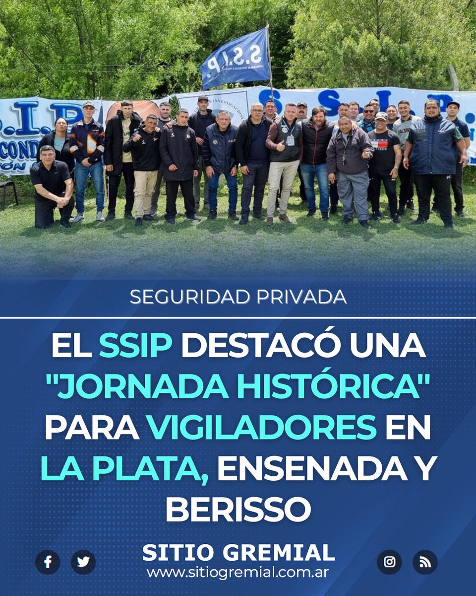 🗞 𝗘𝗹 𝗦𝗦𝗜𝗣 𝗱𝗲𝘀𝘁𝗮𝗰𝗼́ 𝘂𝗻𝗮 ❞𝗷𝗼𝗿𝗻𝗮𝗱𝗮 𝗵𝗶𝘀𝘁𝗼́𝗿𝗶𝗰𝗮❞ 𝗽𝗮𝗿𝗮 𝘃𝗶𝗴𝗶𝗹𝗮𝗱𝗼𝗿𝗲𝘀 𝗲𝗻 𝗟𝗮 𝗣𝗹𝗮𝘁𝗮, 𝗘𝗻𝘀𝗲𝗻𝗮𝗱𝗮 𝘆 𝗕𝗲𝗿𝗶𝘀𝘀𝗼 - 𝗦𝗜𝗧𝗜𝗢 𝗚𝗥𝗘𝗠𝗜𝗔𝗟
.
▶ sitiogremial.com.ar/nota/36711/el-… 
.