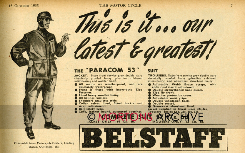 EvenMoreBikes's tweet image. Belstaff Blast from the Past: Old 1953 advert in 'The Motor Cycle' #throwbackthursday photo from our archive

#morebikesyoulike #morebikes #motorcycles #readersrides #motorcycle #ukbikers #bikelife #bikers #motorcyclists #morenews #motorcyclenews #motorcyclegear