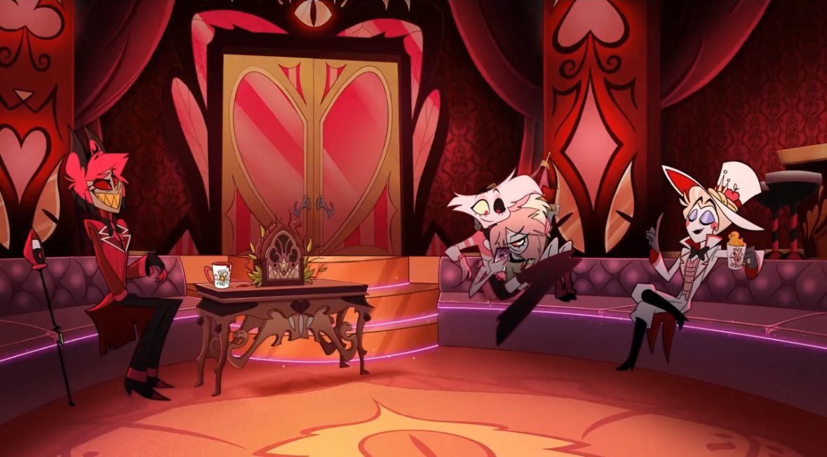 PerpetPanda's tweet photo. Lucifer is such a BRAT LMAO 

His nettling of Alastor is so FUNNY. He’s like a little nagging wifey. ❤️

#radioapple #hazbinhotelseason2 #hhs2 https://t.co/XXxs1NAwtw
