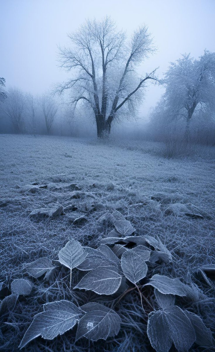 nivitx's tweet image. the frost hardens the night
with blocks of stillness
it crumbles withered leaves
as starlight fades to dawn
#micropoetry #poetrycommunity #naturepoetry #poetsofX #winterpoem