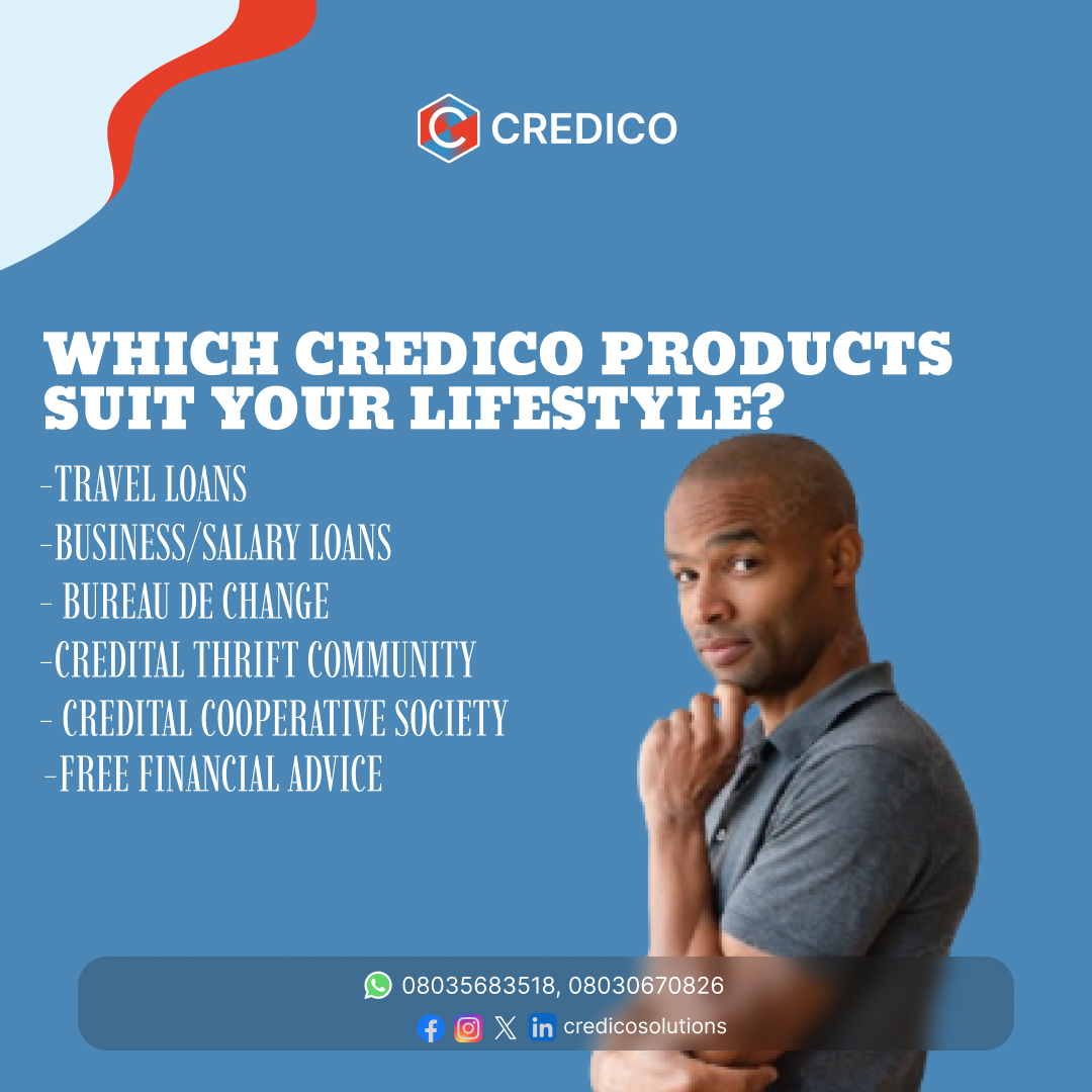 Credicosolution's tweet image. We believe your financial journey should be as dynamic as your dreams.
Whether you&apos;re travelling across continents, building a business, saving or simply looking for ways to improve your finances,
Our solutions move with you, grow with you, and empower your every step. 
#CREDICO