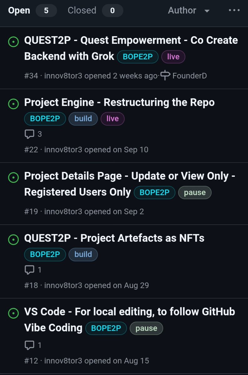 innov8tor3's tweet image. #ProjectEngine #FridayFeedback 🧵 

1️⃣ Proto Quests -
Phase 1 🌱 The 1% easy part. But then, even with Vibe Coding, needing some snippet tweaking.
2️⃣ Backend - Phase 2 🚜 Much harder, but what can we achieve where a Quest has taken seed?

Ctd.