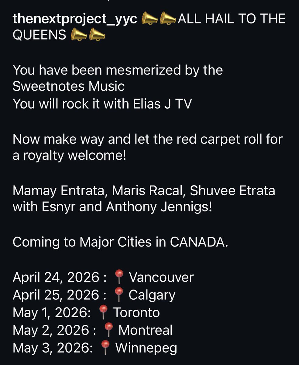 miclarita_'s tweet photo. IS THIS REAL??? CANADA TOUR 2026 WITH SHUVEE, MAYMAY, MARIS, ANTHONY AND ESNYR!!! https://t.co/IKiboTU1PM