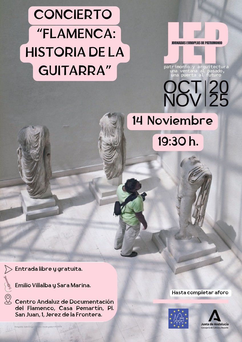 El próximo 14 de noviembre celebramos en el CADF las Jornadas Europeas de Patrimonio, con el concierto "Flamenca:  Historia de la guitarra". Entrada libre hasta completar aforo.