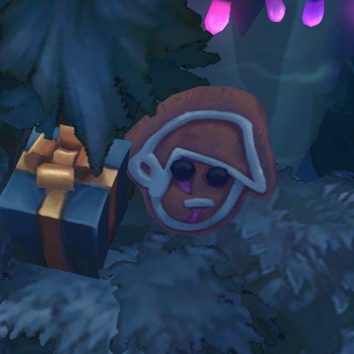 dailyaphelios's tweet image. there&apos;s an aphelios cookie on the new winter map!!😭