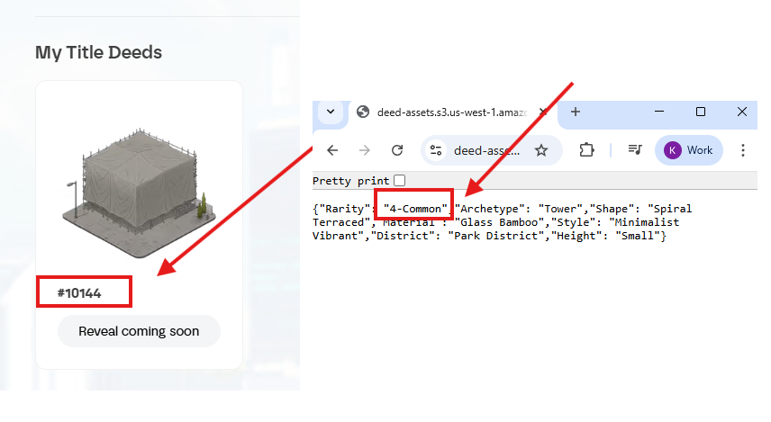 you can check your deed nft rarity at @mmtfinance 👀

here’s how:

1️⃣ find your nft number
2️⃣ replace “yournumber” in this link with it:
 deed-assets.s3.us-west-1.amazonaws.com/info/yournumbe…
3️⃣ open it... and prepare to cry 😭

i got a common trash..

so, what’s your rarity guys?