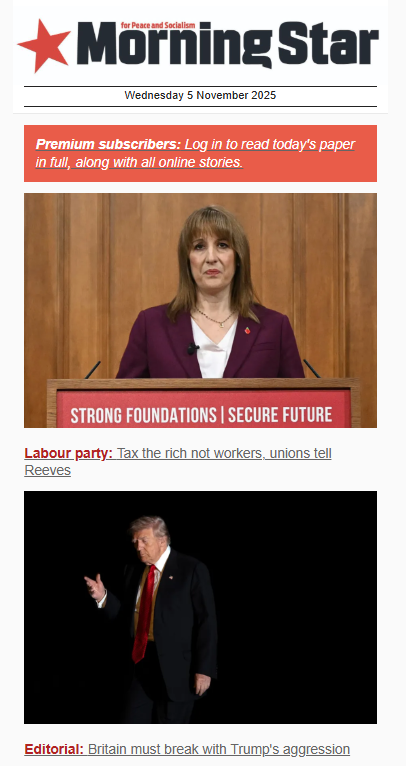 Labour4S's tweet image. Reject the capitalist variants and receive a daily dose of socialism in your inbox. Sign up to the free Morning Star daily newsletter here: morningstaronline.us19.list-manage.com/subscribe/post…