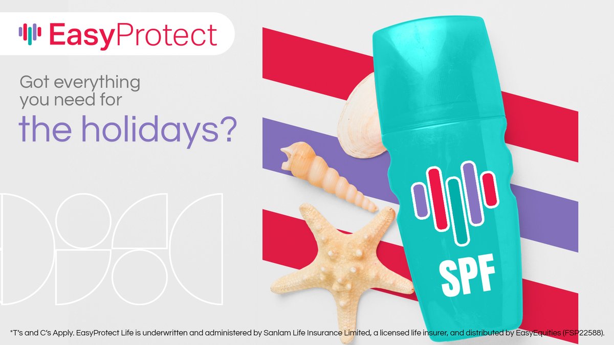 EasyEquities's tweet photo. โ๏ธ Slap on the sunblock๐งดand some common sense. If your December holiday survival kit includes SPF 50 and a backup charger, it should probably include life cover too!
#EasyProtect allows you to ๐ฑ๐ฒ๐ฐ๐ฟ๐ฒ๐ฎ๐๐ฒ your cover based on the ๐ด๐ฟ๐ผ๐๐๐ต of your investments; sweeping the difference into your #EasyEquities account to invest with.
๐จโโ๏ธ No medical checks
โ Get a quote in minutes
๐ฑ Fully digital
https://t.co/NJHTm9g7JK | #EasyEquities