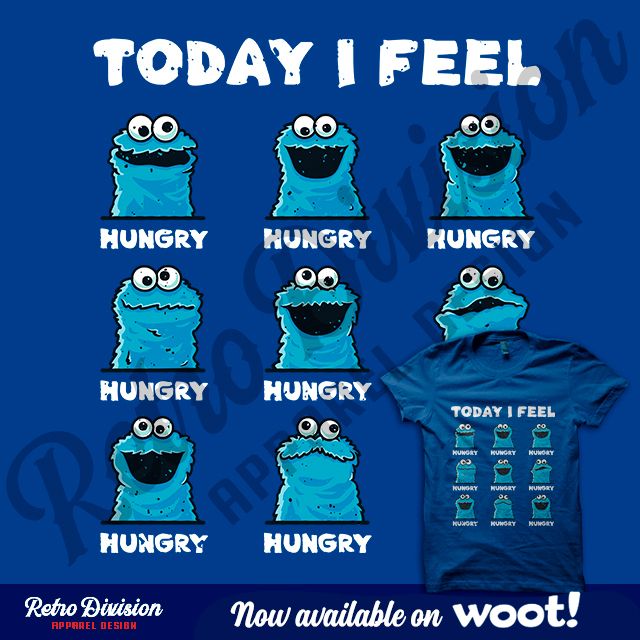 "I feel hungry" is featured today on @Woot! Special thanks to #Woot and all who voted, you are #awesome! Get your #apparel here! buff.ly/cDSxpln

#shirt #tshirt #hungry #cookie # monster #omnomnom #camiseta #maglia #chemise #mood