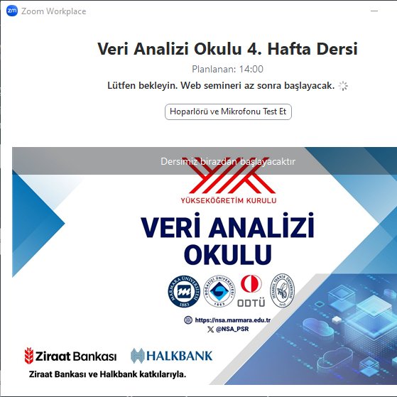 Dördüncü derse geldik bile... Ekran başında beklemedeyiz, <a href="/NSA_PSR/">Nüfus ve Sosyal Araştırmalar Enstitüsü</a> .