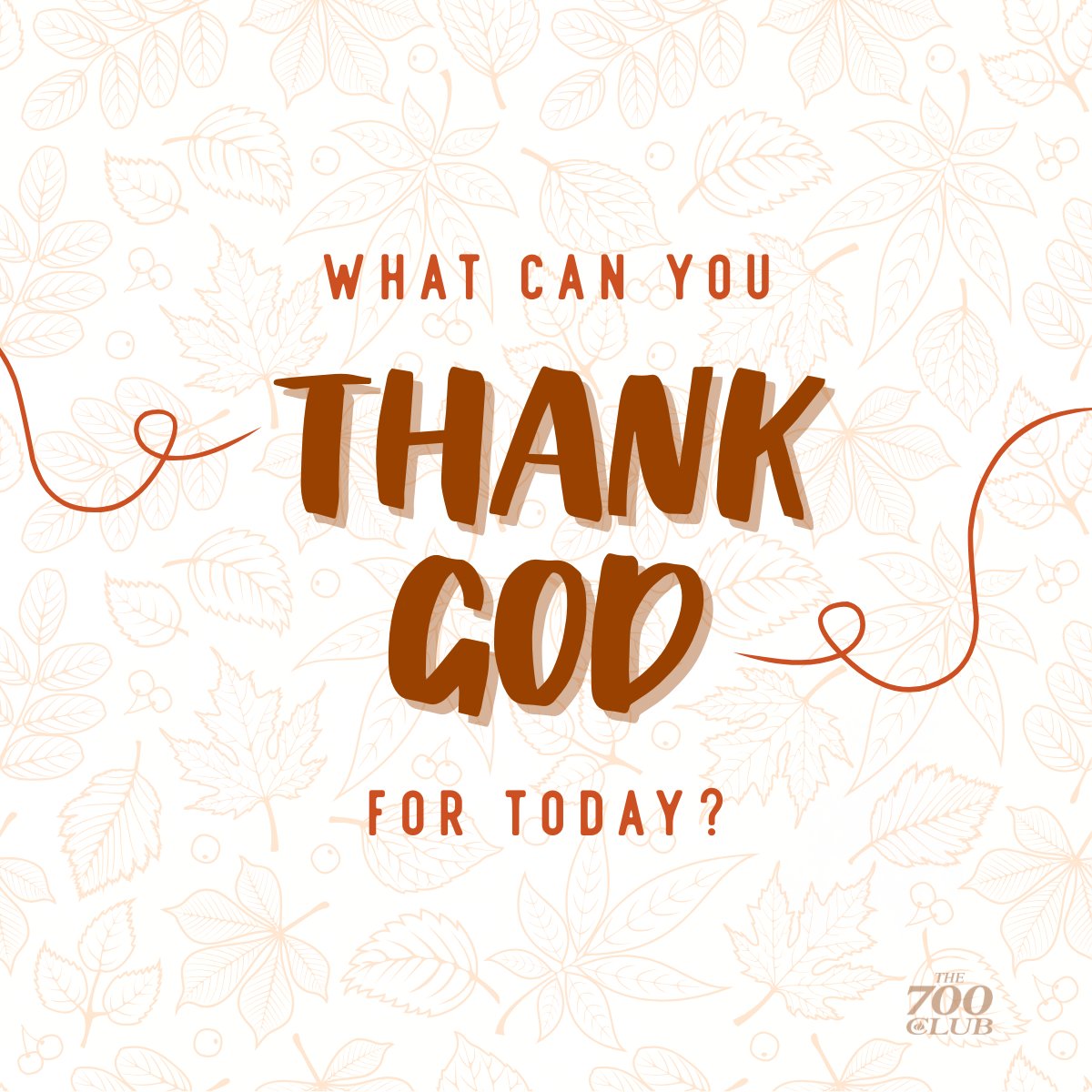 700club's tweet photo. Add yours to the comments below! ⬇️ 🍂
#whatareyougratefulfor #thankful #thanksgiving #share #godisgood #fall #gratitude #lifestyle #the700club https://t.co/xdVCl03yS4