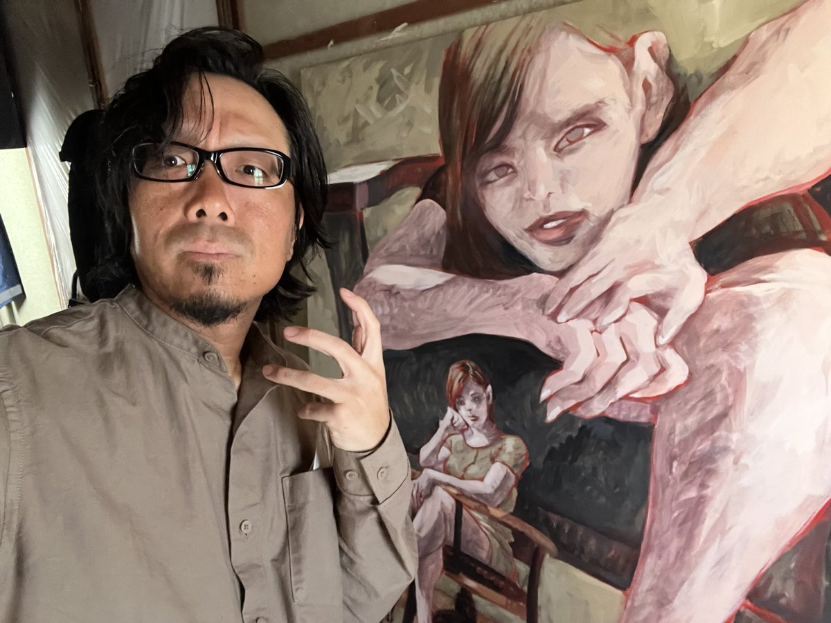 StudioNega's tweet image. #画家王チャレンジ とは、北陸の画家王こと笹山直規にウザ絡みして欲しいアーティストの作品にコメントする企画です。アントニオ猪木のビンタみたいなモノなので、どんなに酷いことを言われても「ありがとうございました！」と謝礼しましょう。応募を希望される方はこのポストにいいねして下さい。